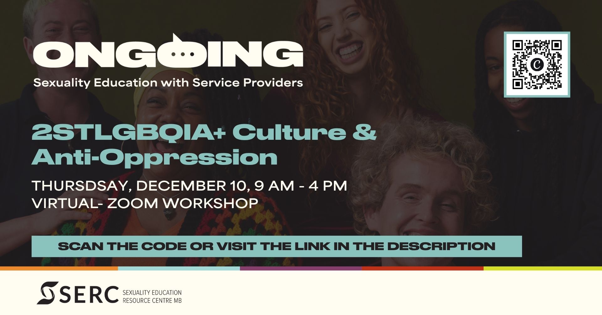 Banner image for event, with titled and dates. Image contains a QR code in the upper right corner, which links to the registration page.